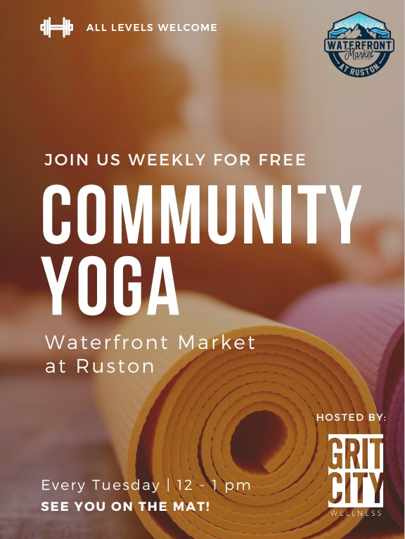 Weekly Yoga in Ruston Washington at the Waterfront Market