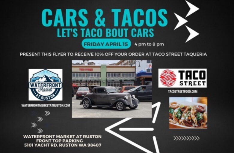 Cars and Tacos event at Waterfront Market at Ruston