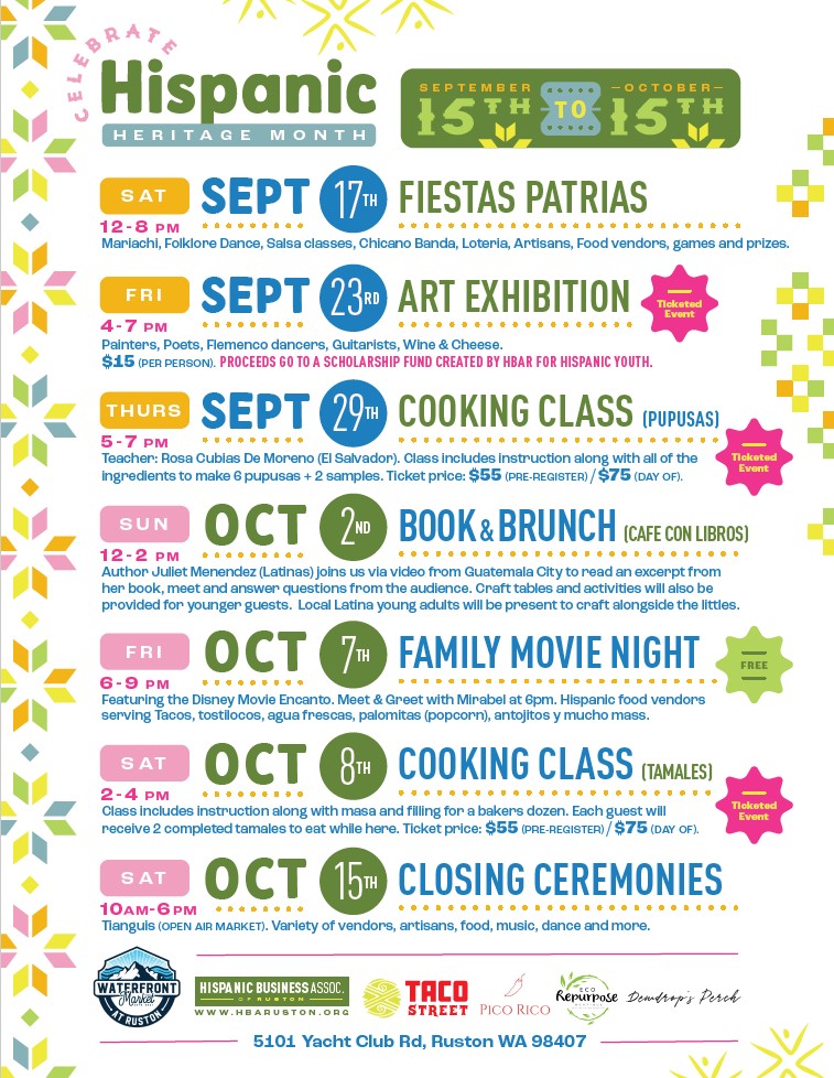 Hispanic Heritage Month - Tacoma Ruston WA Schedule