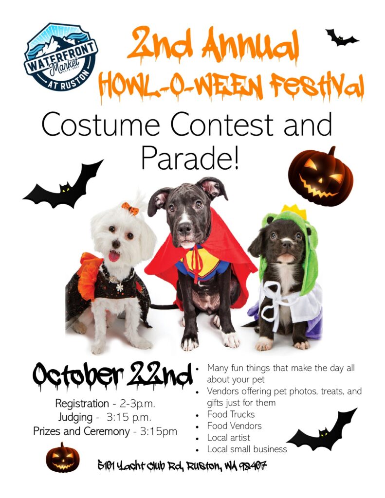 Halloween event in Ruston WA - Dog Parade and Costume contest