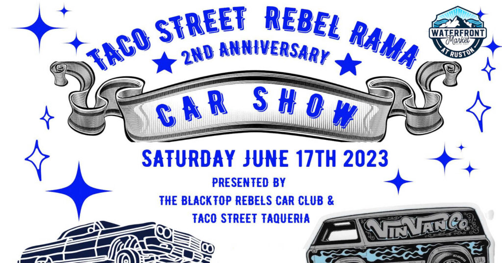 2023 Car Show in Ruston Washington at Waterfront Market at Ruston - Tacoma
